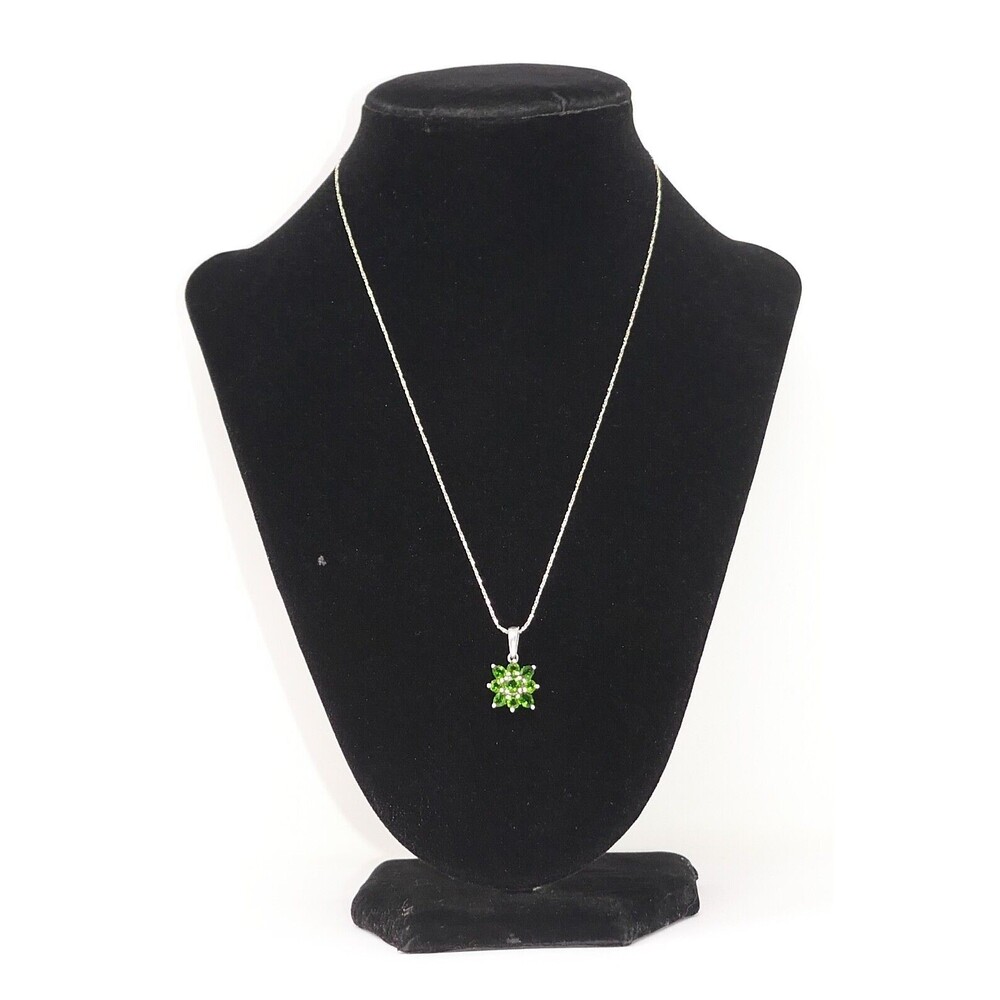 STS 925 Sterling Silver Gemstone Pendant & 17" Chain Necklace